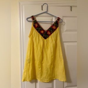 Yellow Mexican beaded top